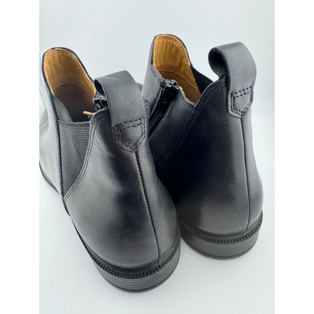 Hotter Ankle Boots‎ 7.5 Black Excellent Leather Side Zip Made in England (1893)